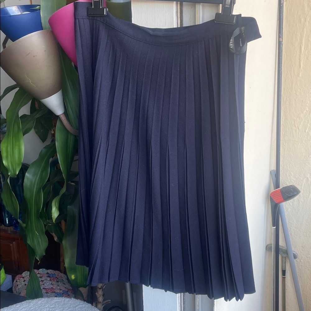 Vintage Laura Ashley Elegant Navy A-Line Skirt
